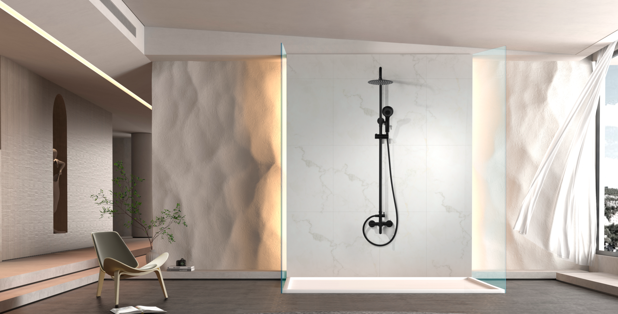 ENSEMBLE DE DOUCHE NOIR MAT BDR001/NG
