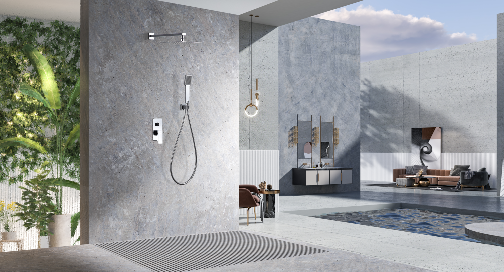 ENSEMBLE DE DOUCHE ENCASTRE CHROME GPC061