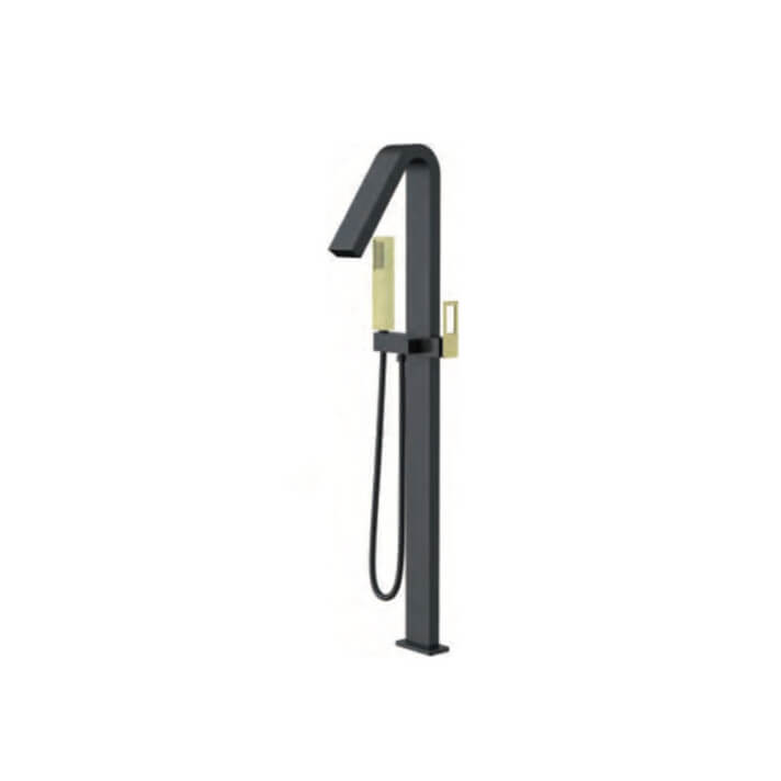 ROBINETTERIE DE BAIGNOIRE NOIR MAT DORE BRILLANT BBEC32/NGOLD