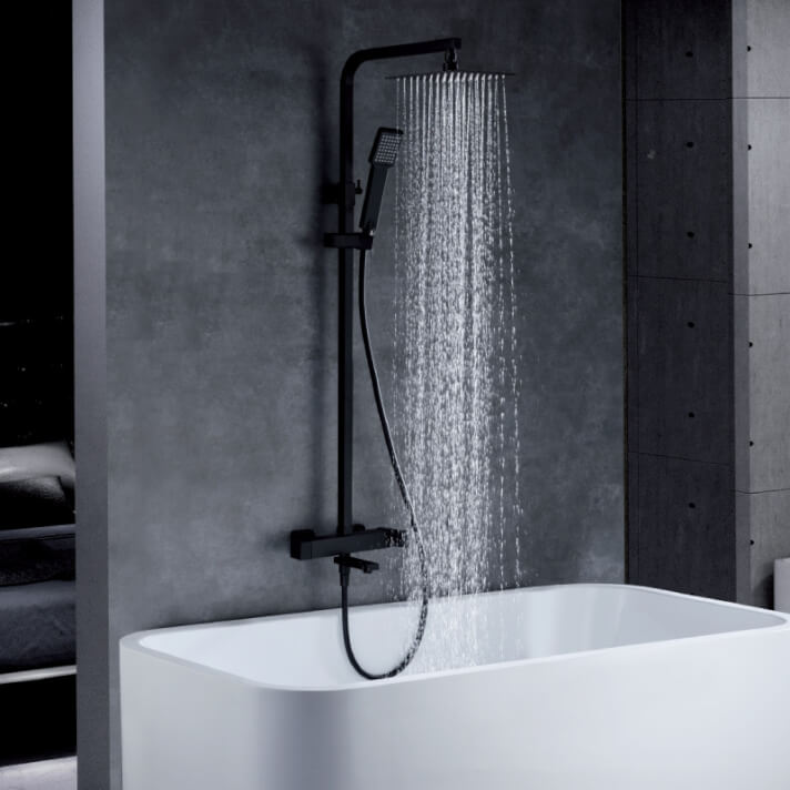 ENSEMBLE BAIN/DOUCHE NOIR MAT BDF016-B/NG