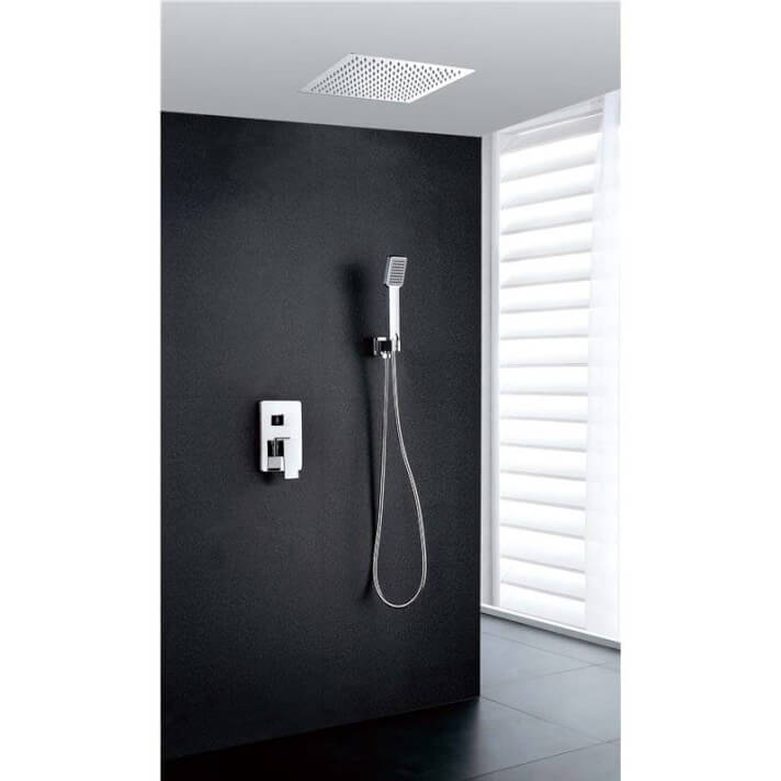 ENSEMBLE DE DOUCHE ENCASTRE AU PLAFOND CHROME GTG008