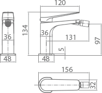 MITIGEUR DE BIDET MONOCOMMANDE BLACK GUN METAL BDN047-2BGM