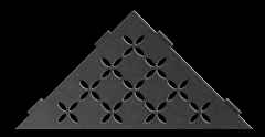 TABLETTE D'ANGLE FLORAL GRIS ANTHRACITE