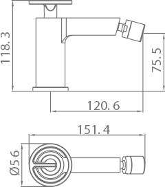MITIGEUR DE BIDET OR ROSE DORE BDC033-2ORC