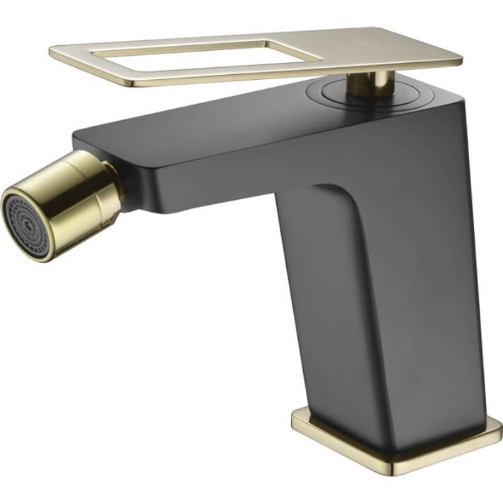 MITIGEUR MONOCOMMANDE DE BIDET NOIR MAT DORE BRILLANT BDC032-2NGOLD
