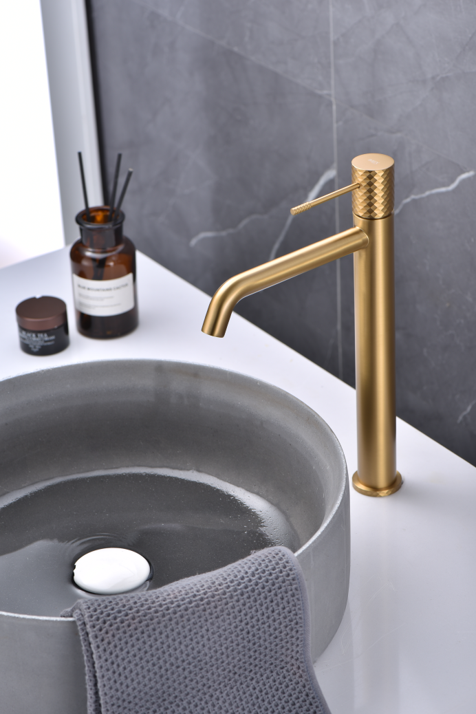 MITIGEUR MONOCOMMANDE BEC HAUT OR BROSSE BDG053-3OC