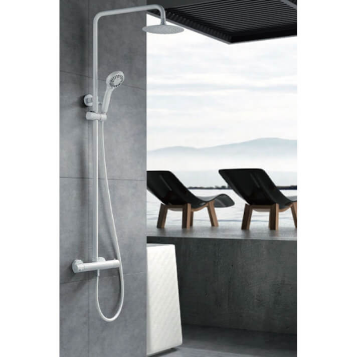 ENSEMBLE DE DOUCHE THERMOSTATIQUE BLANC MAT BTK017/BL