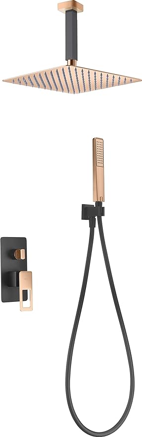 ENSEMBLE DE DOUCHE NOIR MAT DORE ROSE BDC032-6NOR