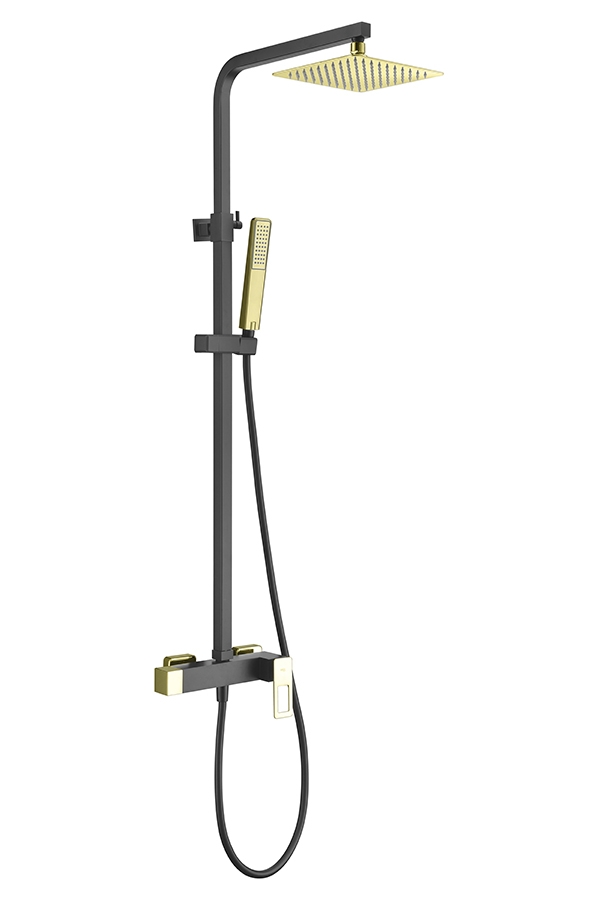 ENSEMBLE DE DOUCHE NOIR MAT / DORE BRILLANT BDC032/NGOLD