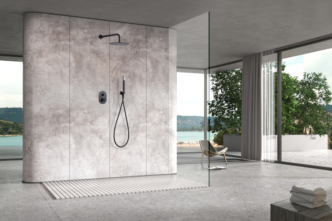 ENSEMBLE DE DOUCHE ENCASTRE NOIR MAT GPC033/NG